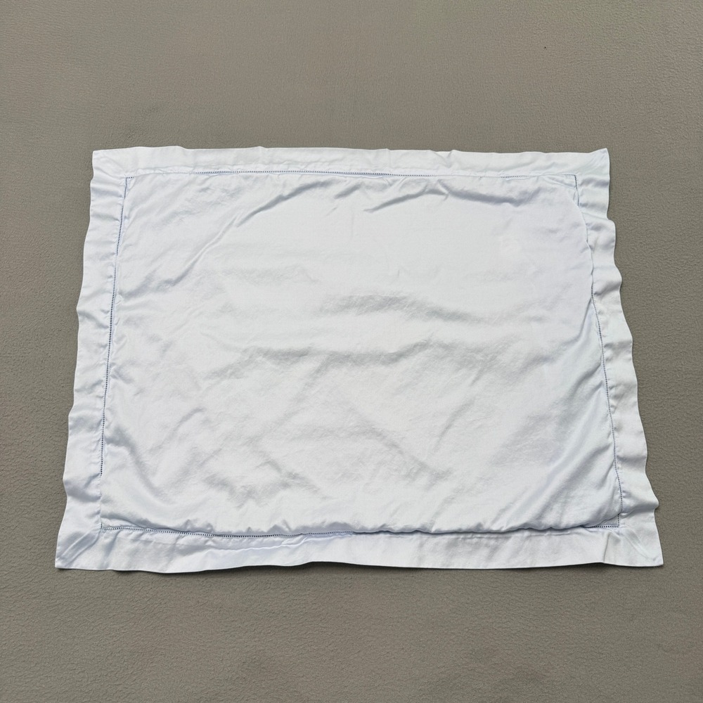 Serena & Lily Pillow Sham Standard Light Blue Cotton Hemstitch Made in Italy